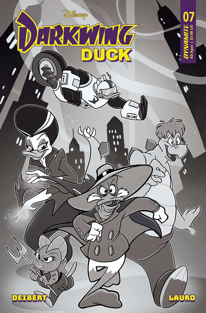 Darkwing Duck #7 Cover V 10 Copy Foc Variant Edition Forstner Black & White