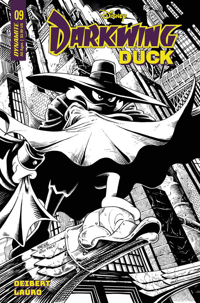 Darkwing Duck #9 Cover S 7 Copy Foc Variant Edition Haeser Black & White