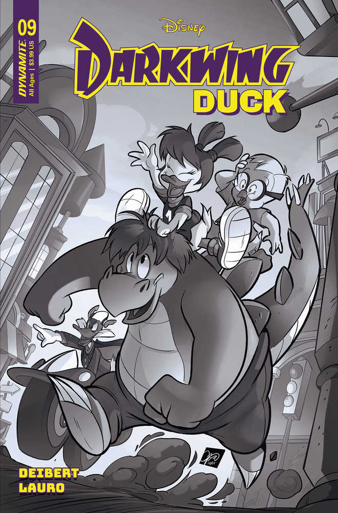Darkwing Duck #9 Cover T 10 Copy Foc Variant Edition Cangialosi Black & White
